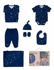 Organic Baby Clothes - Organic New Born Space Printed 7 P - Ejuno